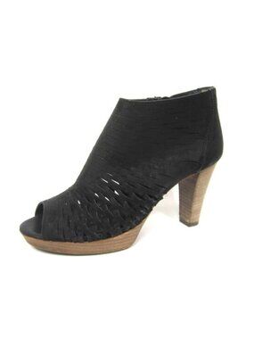 Paul Green 3.5 US Size 6 Tacey Nubuck Leather Ankle Booties Sandals Heels Black